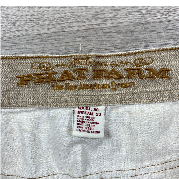 Phat Farm Straight Leg Tan Y2K Jeans Men's 36x33 - Picture 5 of 12